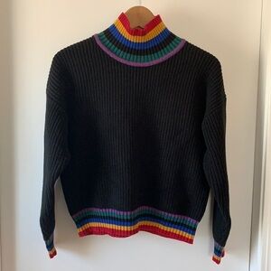 Dangerfield Rib Knit Black Turtleneck Sweater 6